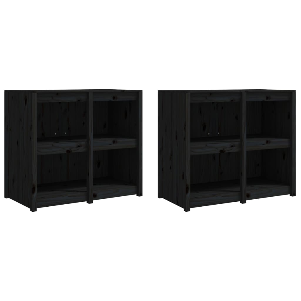 Muebles De Cocina De Exterior 4 Pzas Madera Maciza Pino Negro_3