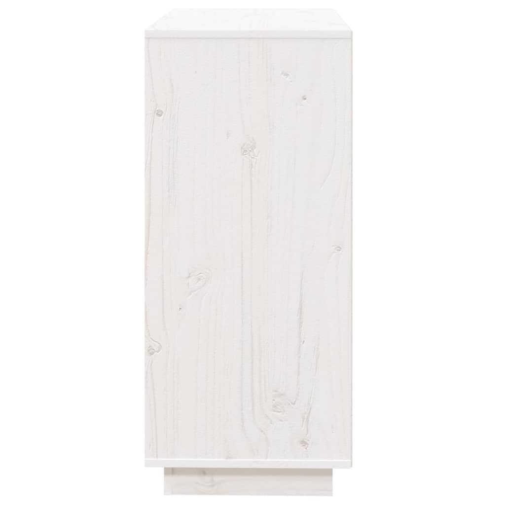 Aparador De Madera Maciza De Pino Blanco 74x35x80 Cm / Vetonek_0