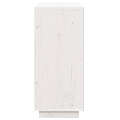 Aparador De Madera Maciza De Pino Blanco 74x35x80 Cm / Vetonek_0