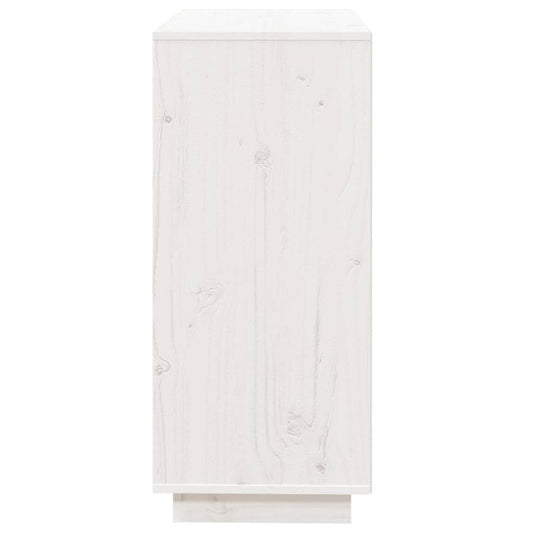 Aparador De Madera Maciza De Pino Blanco 74x35x80 Cm / Vetonek_0