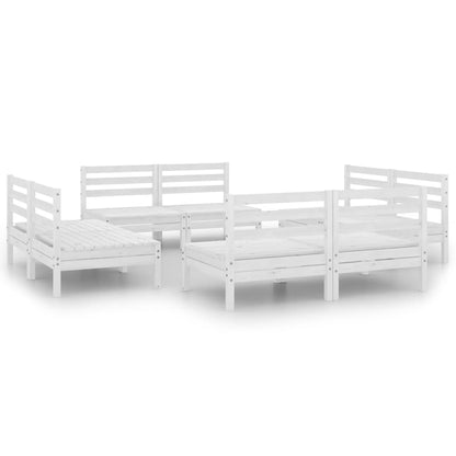 Juego De Muebles De Jardín 8 Pzas Madera Maciza De Pino Blanco / Vetonek_2