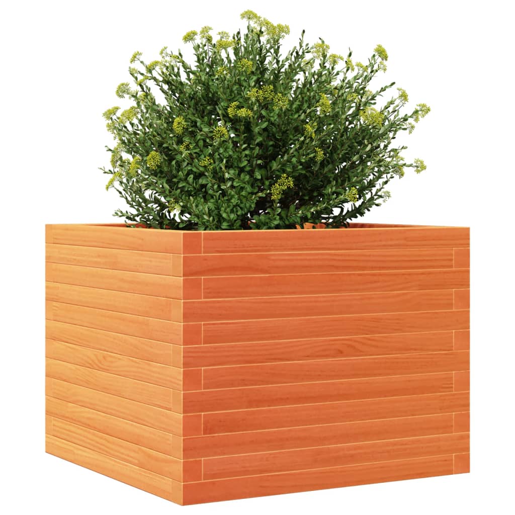 Jardinera De Madera Maciza De Pino Marrón Cera 60x60x46 Cm_3