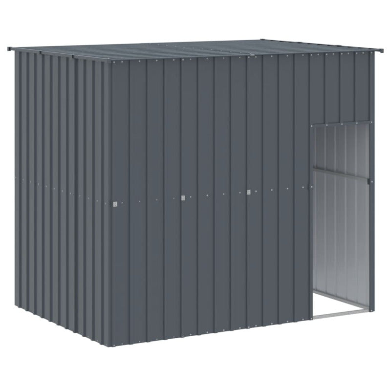 Vidaxl Caseta Perros Con Corral Acero Galvanizado Gris 214x1273x181 Cm_5