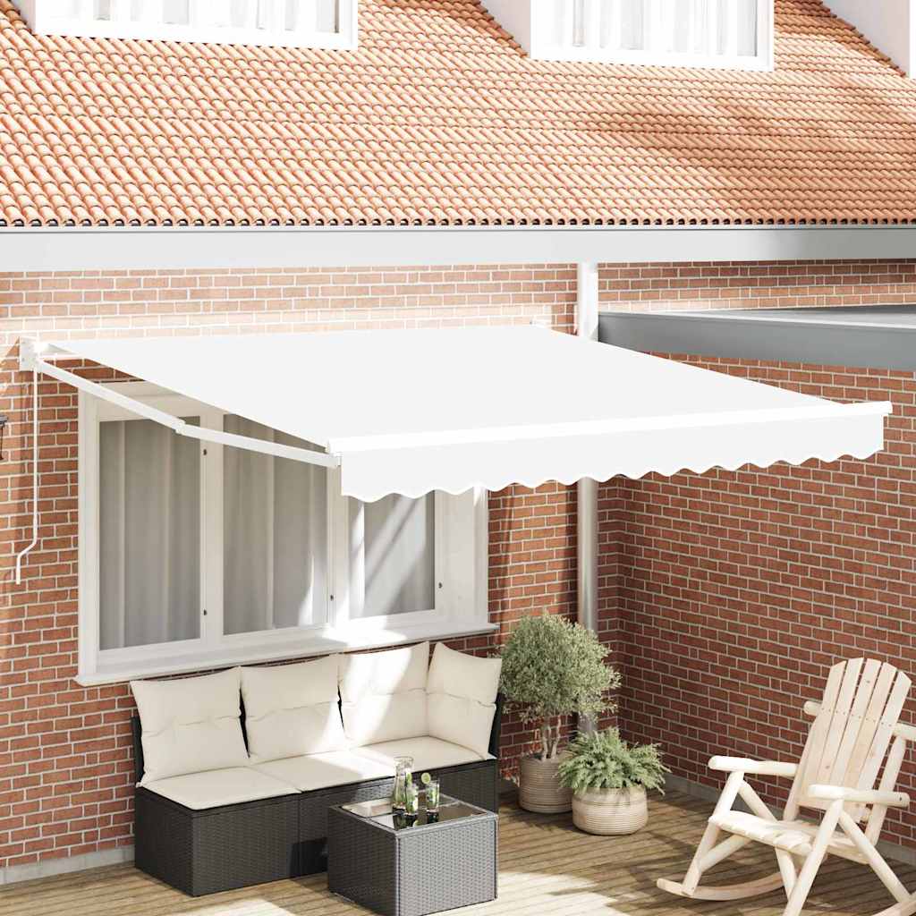 Toldo Retráctil Blanco 350 X 250 Cm 100% Poliéster Y Aluminio_1