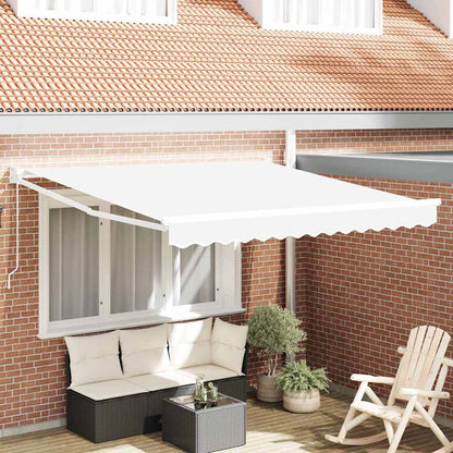 Toldo Retráctil Blanco 350 X 250 Cm 100% Poliéster Y Aluminio_1