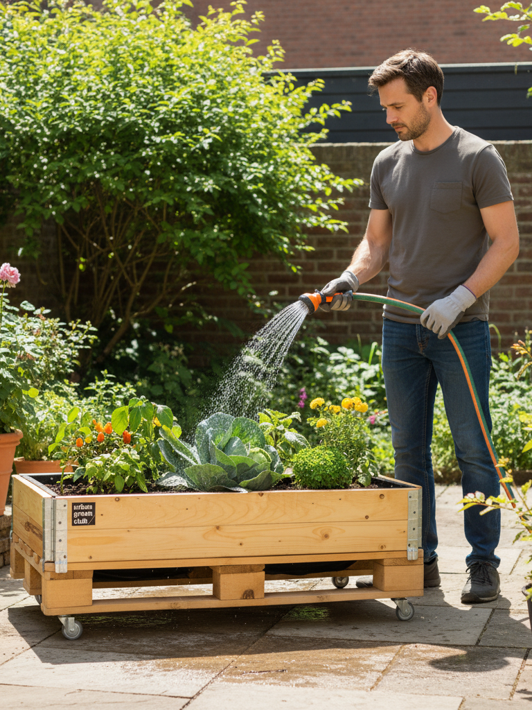 Bancal De Cultivo Pro De Madera De Pino Con Ruedas Urban Green Club - 120x80x40 Cm 200 L_1