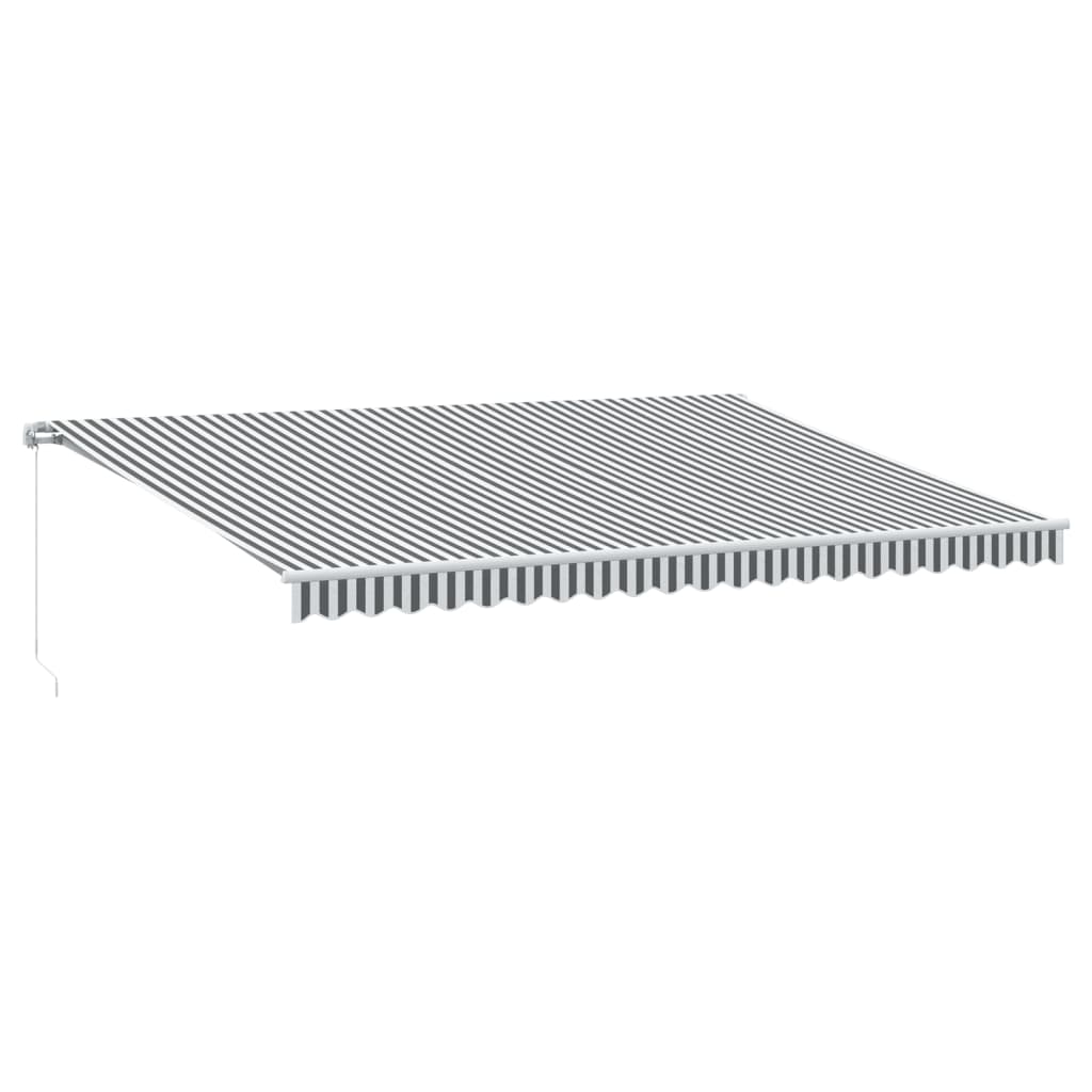 Toldo Retráctil Manual Luz Led Antracita Y Blanco 500x350 Cm_0