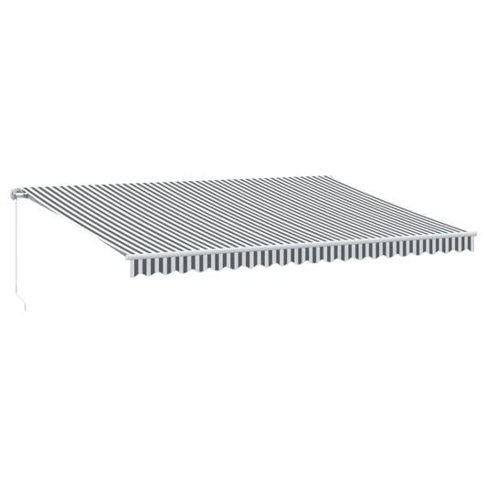 Toldo Retráctil Manual Luz Led Antracita Y Blanco 500x350 Cm_0