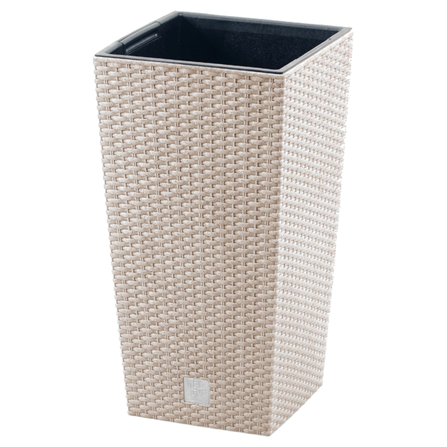 Macetero Color Blanco Roto,con Depósito , Colección Rato Square Eco De 29 X 29 X 55 Cm, Capacidad De 14 L._0