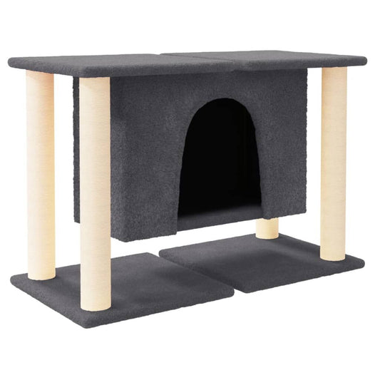Vidaxl Rascador Para Gatos Con Postes De Sisal Gris Oscuro 50 Cm_0