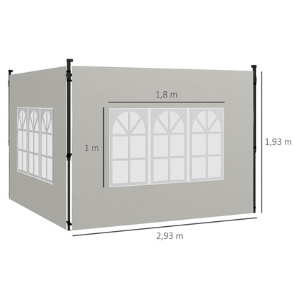 Outsunny Paredes Laterales Para Carpa 3x3 M Y 3x6 M 293x193 Cm Blanco_2