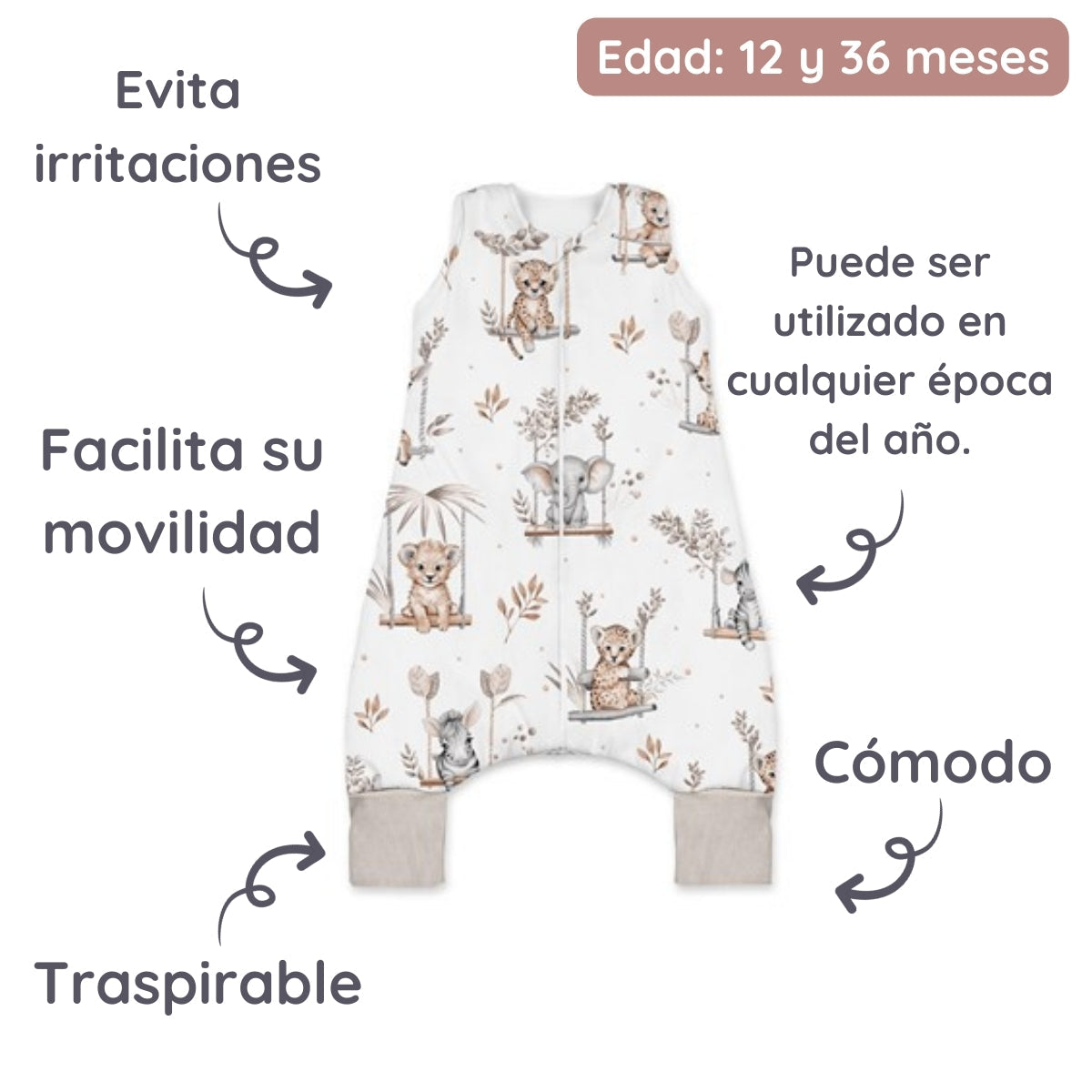 Saco De Dormir Con Patas 12 A 36 Meses Africa World_3