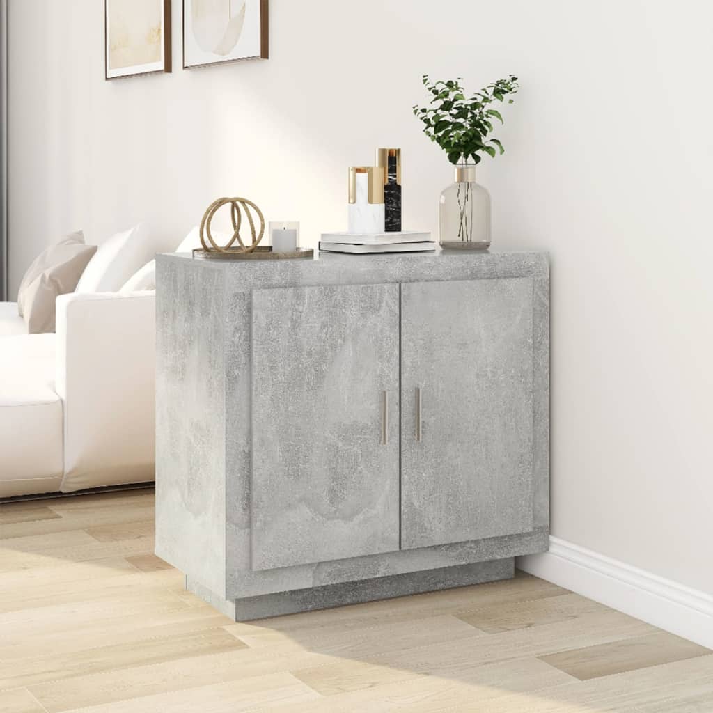 Aparador De Madera Contrachapada Gris Hormigón 80x40x75 Cm / Vetonek_0