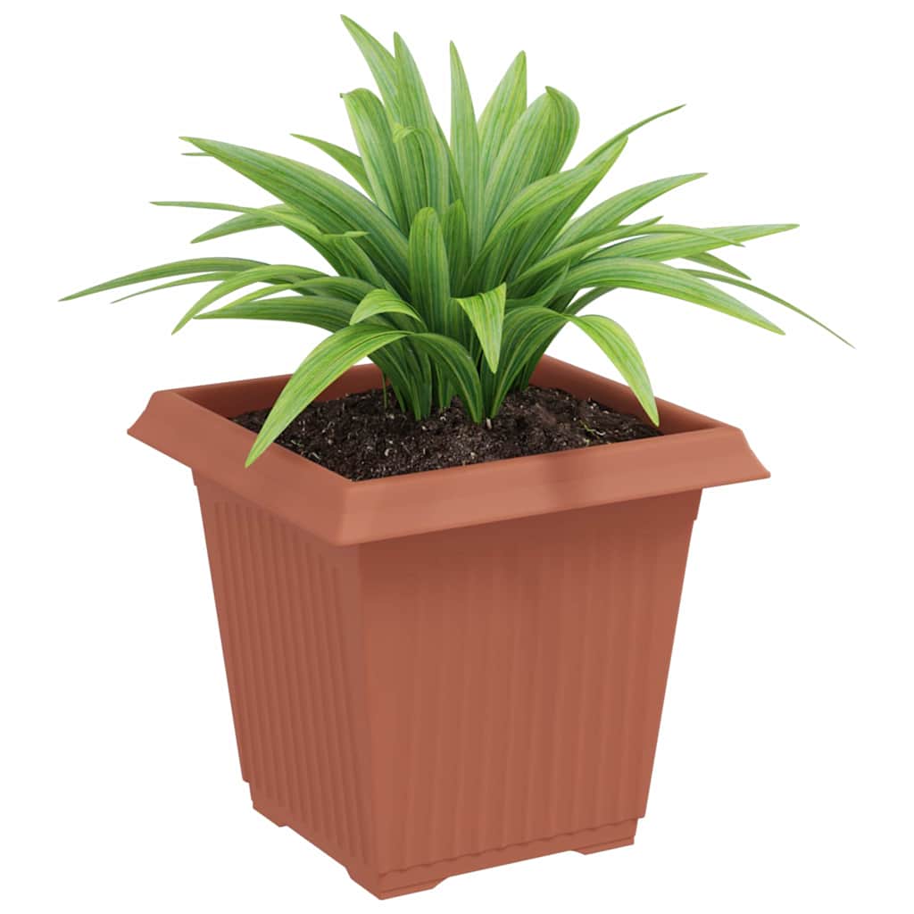 Maceta Cuadrada Para Flores 24 Pcs Rojo Ladrillo Plástico_2