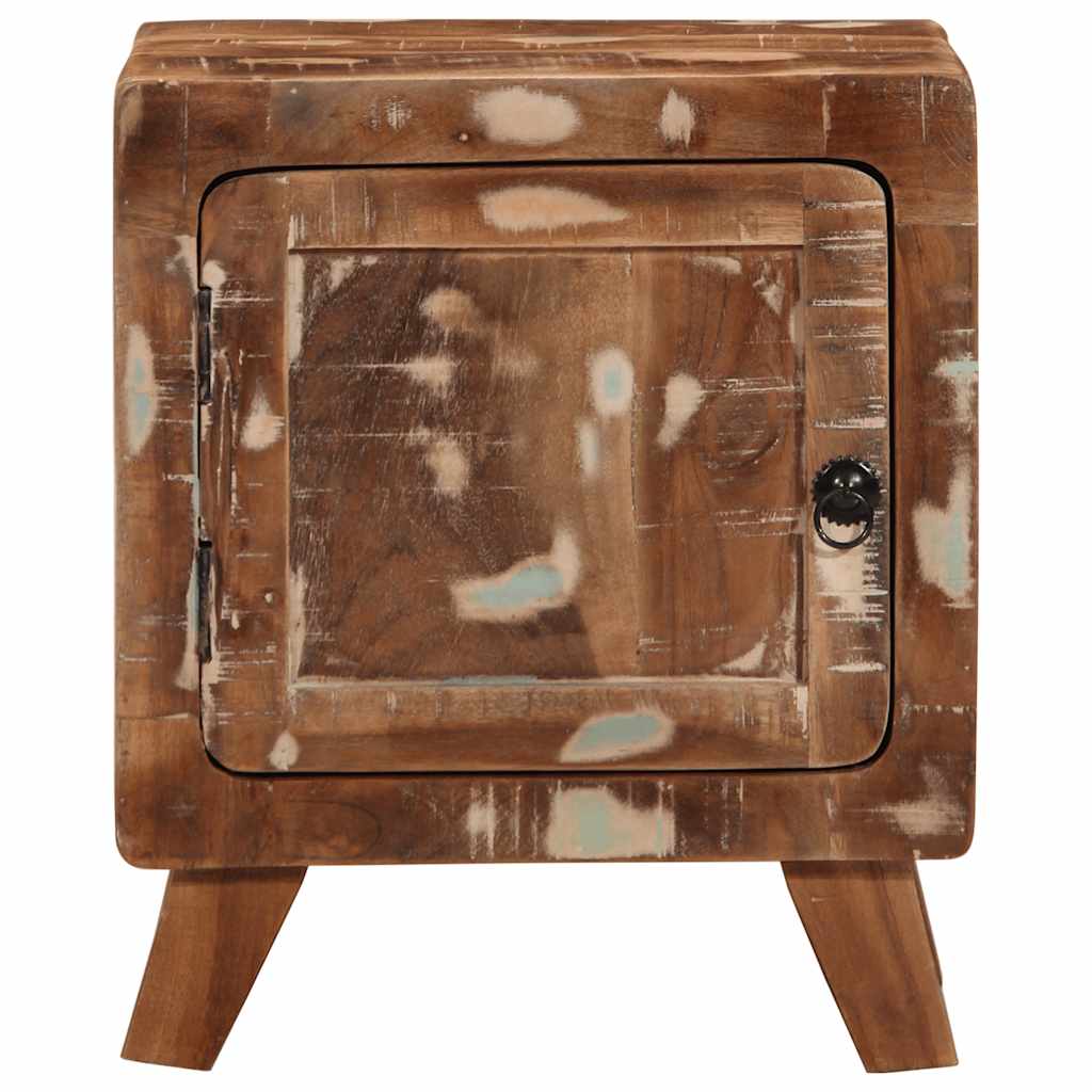 Mesita De Noche 40x32x46 Cm Madera Maciza Reciclada_0