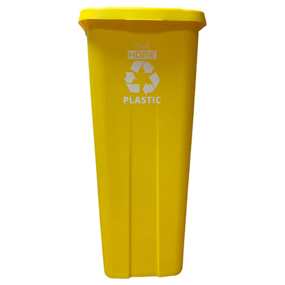 Contenedor Wellhome Reciclo 110L con Tapa y Ruedas, Ideal para Plásticos + 3 Bolsas de 10 Unidades_3