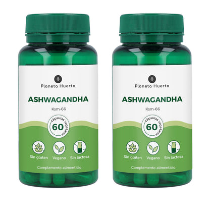 Pack 2x Ashwagandha KSM-66 Planeta Huerto 60 cápsulas