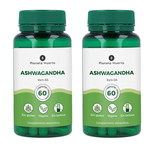 Pack 2x Ashwagandha KSM-66 Planeta Huerto 60 cápsulas