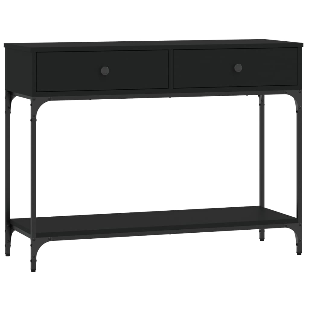 Mesa Consola Madera De Ingeniería Negra 100x34,5x75 Cm_0