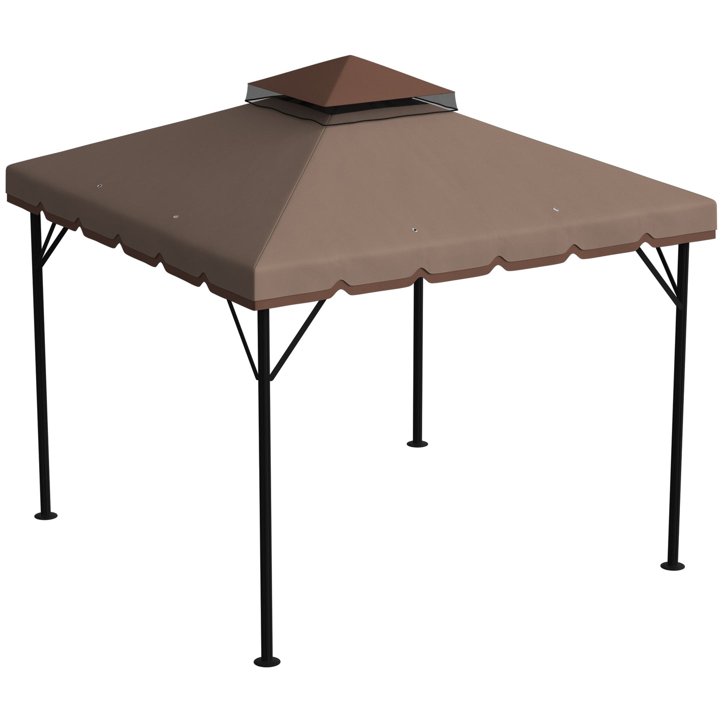 Outsunny Techo De Repuesto Para Cenador 3x3 M Techo Doble Upf 30+ Caqui_4