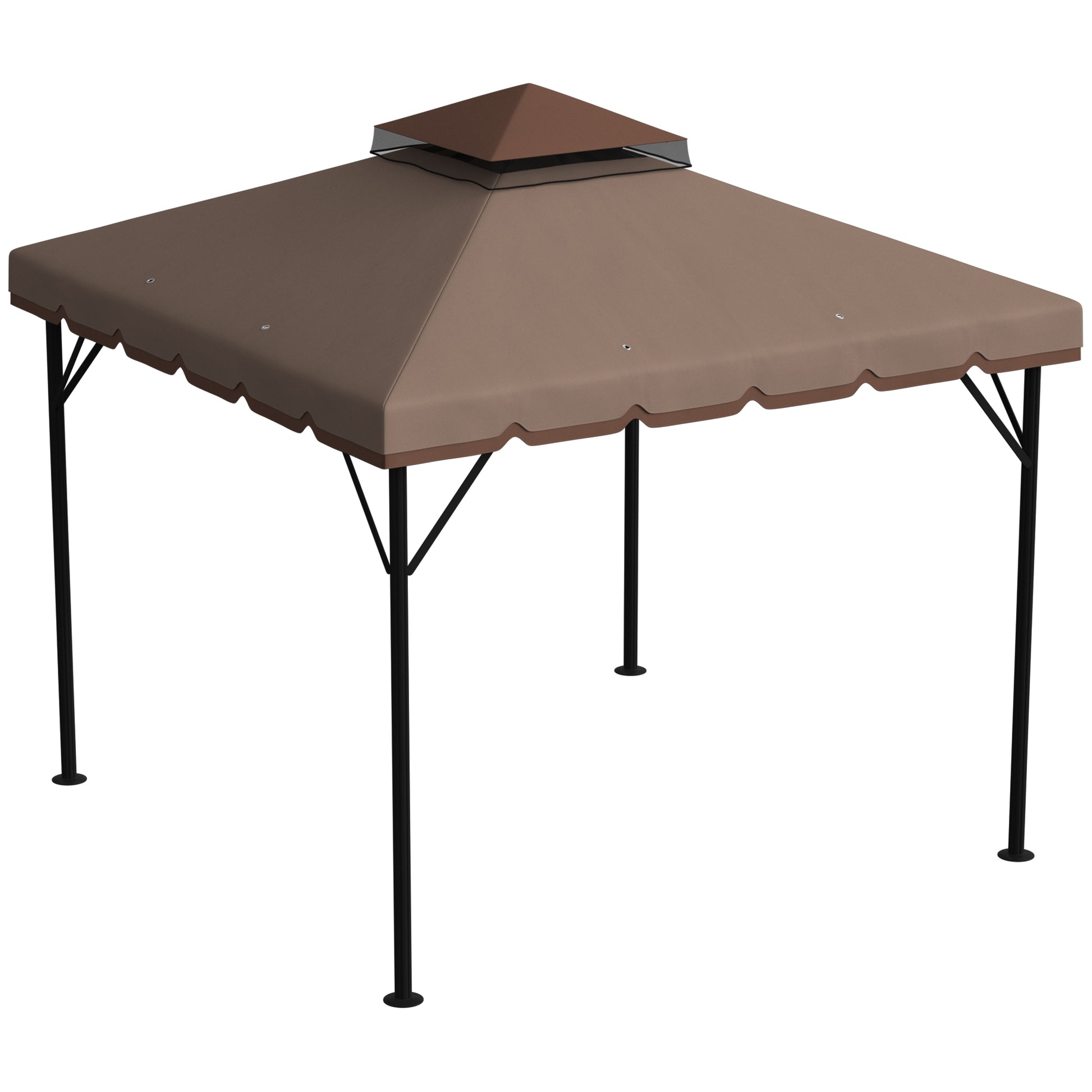 Outsunny Techo De Repuesto Para Cenador 3x3 M Techo Doble Upf 30+ Caqui_4