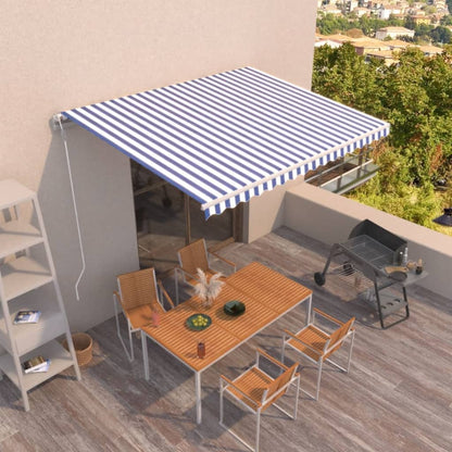 Toldo Automático Retráctil Azul Y Blanco 400x350 Cm_1