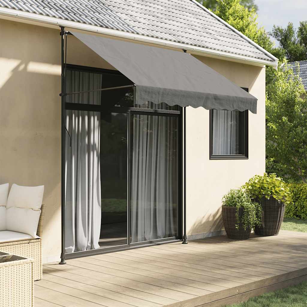 Toldo Retráctil De Tela Y Acero Gris Antracita 200x150 Cm_1