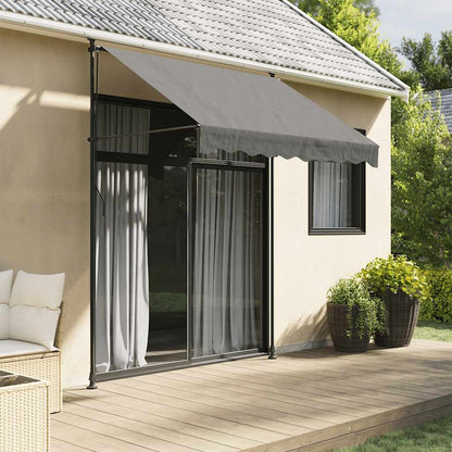 Toldo Retráctil De Tela Y Acero Gris Antracita 200x150 Cm_1