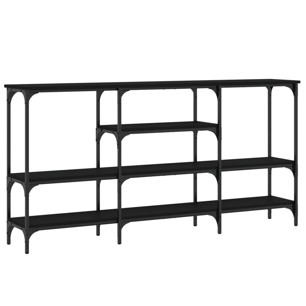 Mesa Consola Madera De Ingeniería Negra 160x29x80 Cm_0