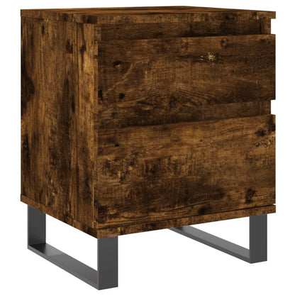 Mesita De Noche Madera De Ingeniería Roble Ahumado 40x35x50 Cm_0