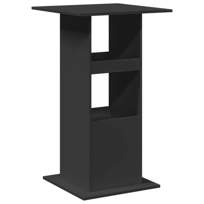 Mesa Bar Con Almacenaje Madera Ingeniería Negra 60x60x102 Cm_4