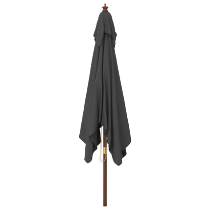Vidaxl Sombrilla Jardín Poste De Madera Gris Antracita 300x300x273 Cm_3