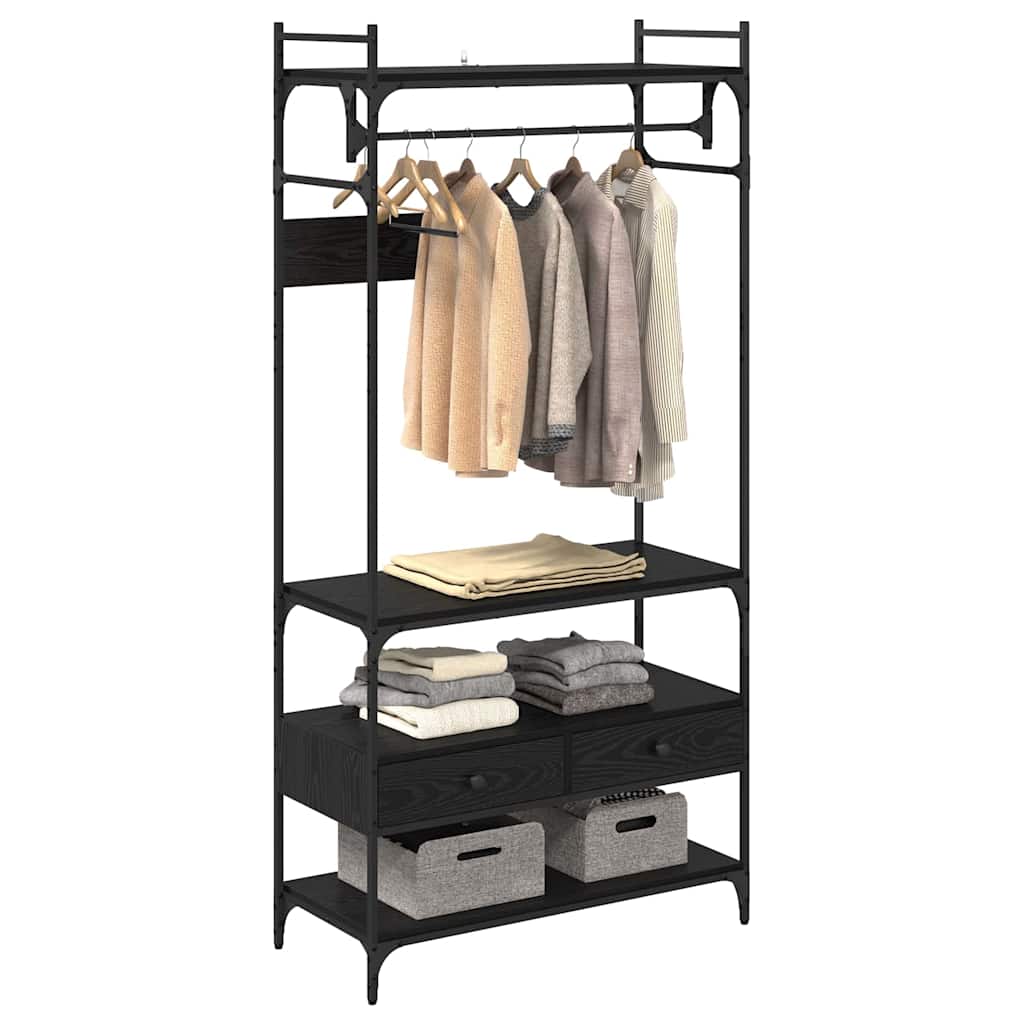 Armario Roble Negro 89 X 39 X 184.5 Cm Madera Contrachapada_2