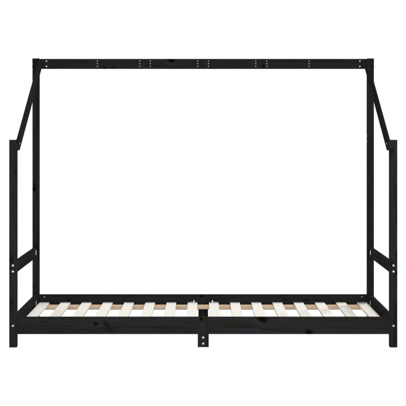 Vidaxl Estructura De Cama Para Niños Madera Pino Negro 2x(80x200) Cm_5