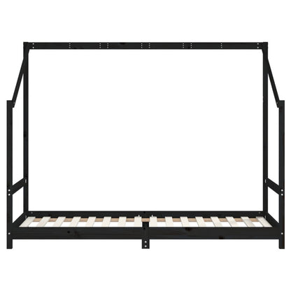 Vidaxl Estructura De Cama Para Niños Madera Pino Negro 2x(80x200) Cm_5
