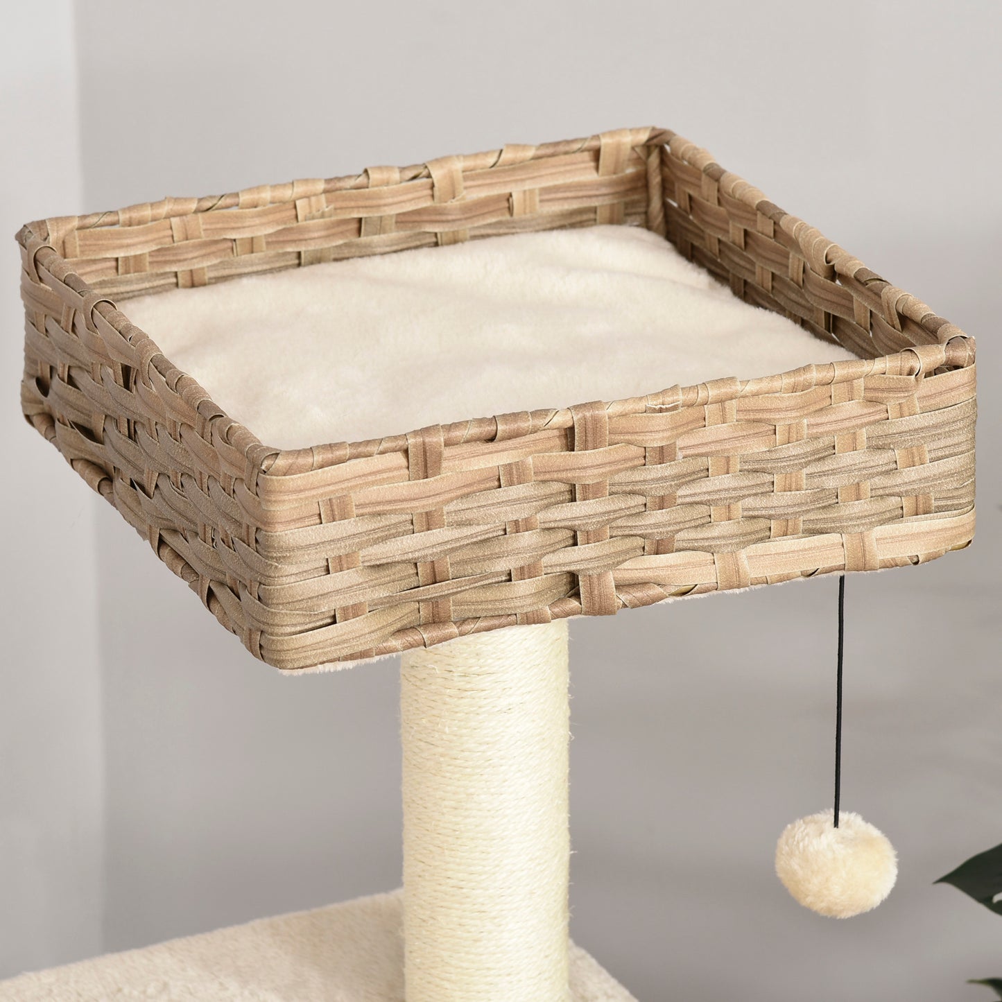 Pawhut Árbol Para Gatos Con Plataformas Cueva Cama Bolas De Juego Y Postes_4