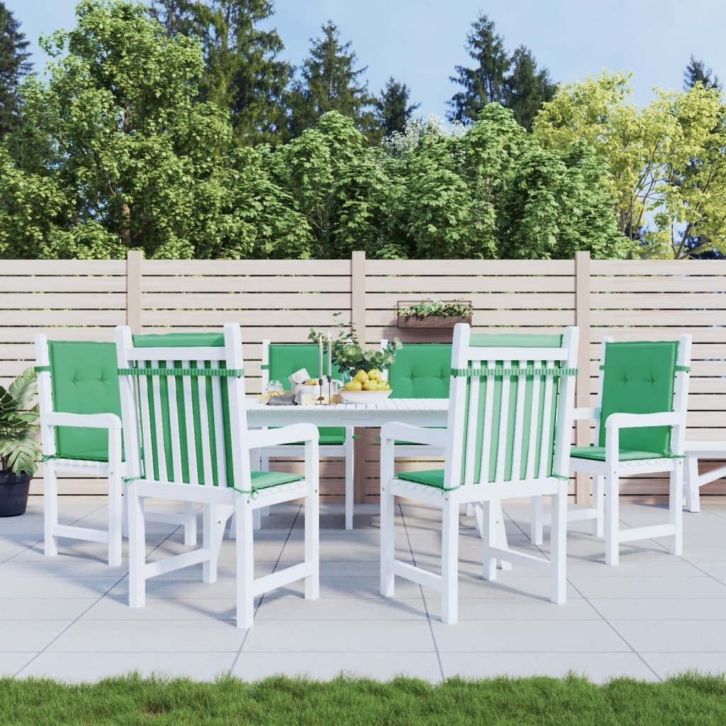Vidaxl Cojín Silla Jardín Respaldo Bajo 6 Uds Tela Oxford Verde_1