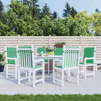 Vidaxl Cojín Silla Jardín Respaldo Bajo 6 Uds Tela Oxford Verde_1