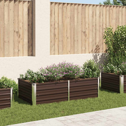 Jardinera Elevada De Acero Galvanizado Marrón 160x80x45 Cm_1