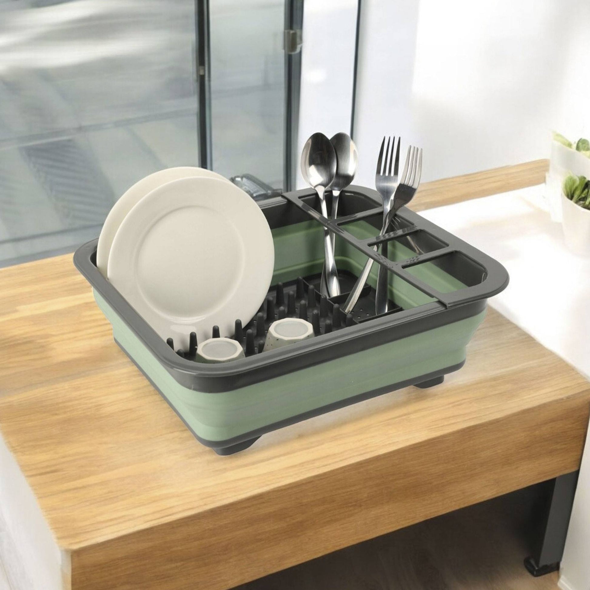 Well Home Escurreplatos Plegable Verde Claro_3