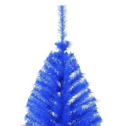 Vidaxl Medio Árbol De Navidad Artificial Con Soporte Pvc Azul 210 Cm_4