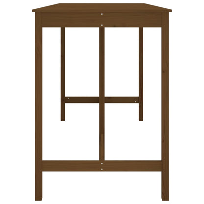 Mesa Alta De Bar Madera Maciza Pino Marrón Miel 180x80x110 Cm_2