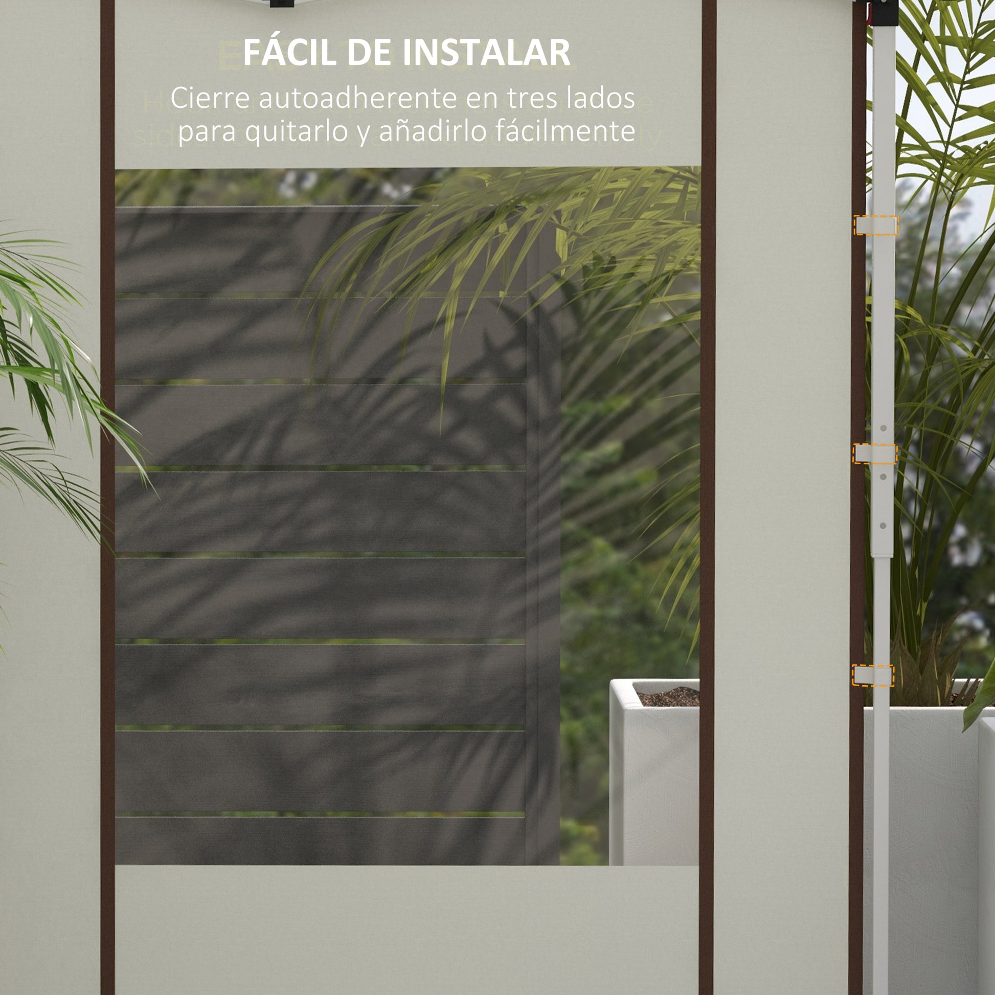 Outsunny Paredes Laterales Para Carpa De 2 Paneles 295x195 Cm Crema_5