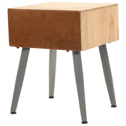 Mesita De Noche De Madera Maciza De Abeto 43x38x50 Cm_2