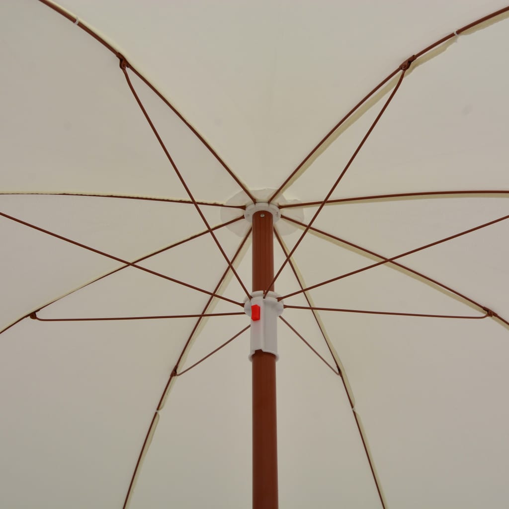Sombrilla Con Palo De Acero Blanco Arena 180 Cm_2