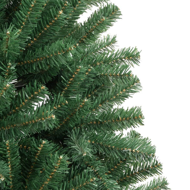 Vidaxl Árbol De Navidad Artificial Con Bisagras Y Soporte Verde 210 Cm_5
