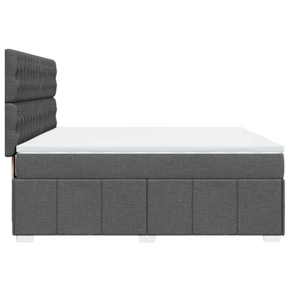 Cama Box Spring Con Colchón Tela Gris Oscuro 180x200 Cm / Vetonek_2