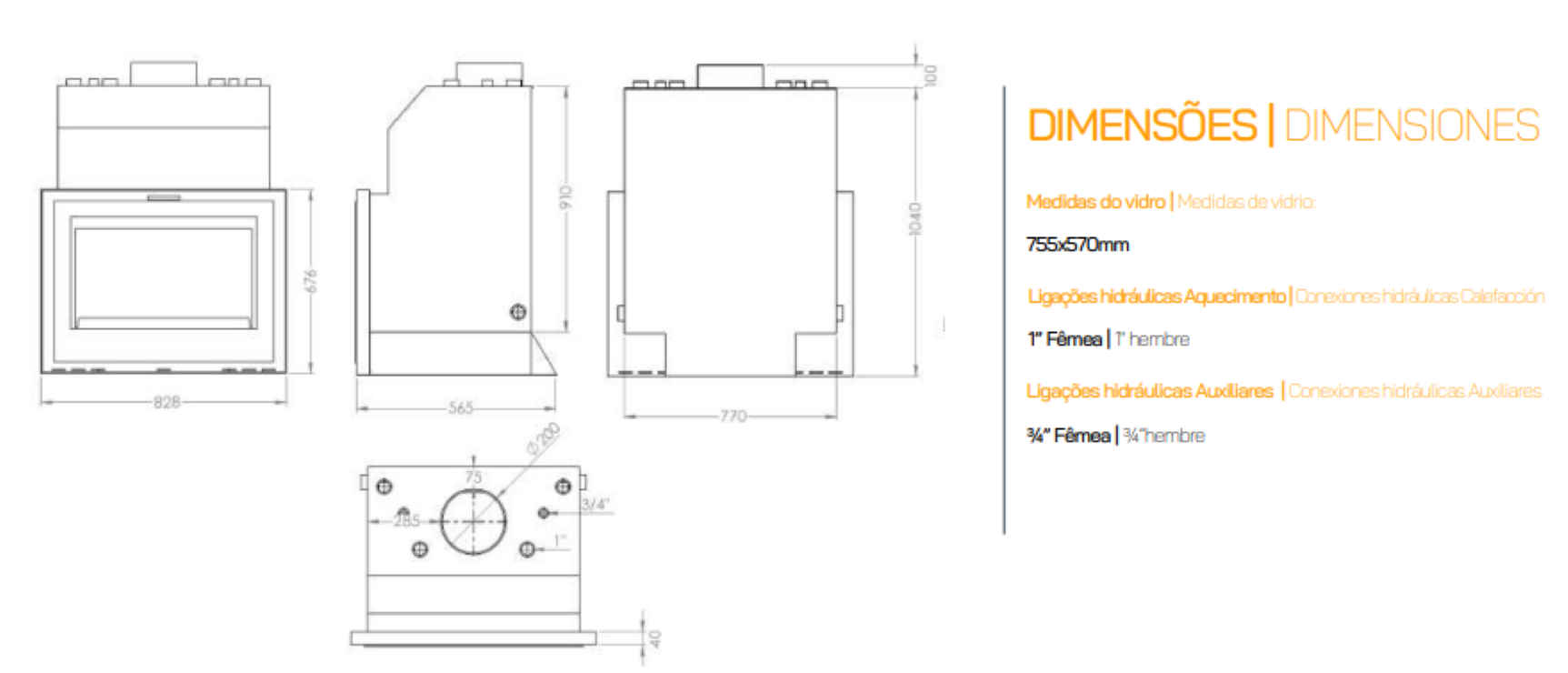 Insertables Hidro Calefactores A Leña Metlor Modelo Llar Xl Vitrus Plus_3