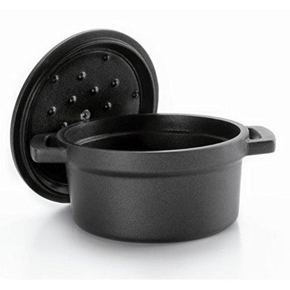 Olla cocotte negra de aluminio fundido Lacor Diámetro 16 cm
