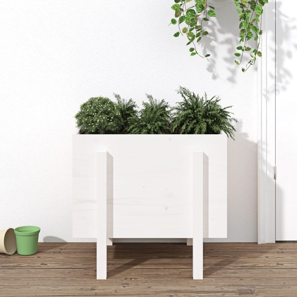 Jardinera De Madera Maciza De Pino Blanco 62x50x57 Cm_1